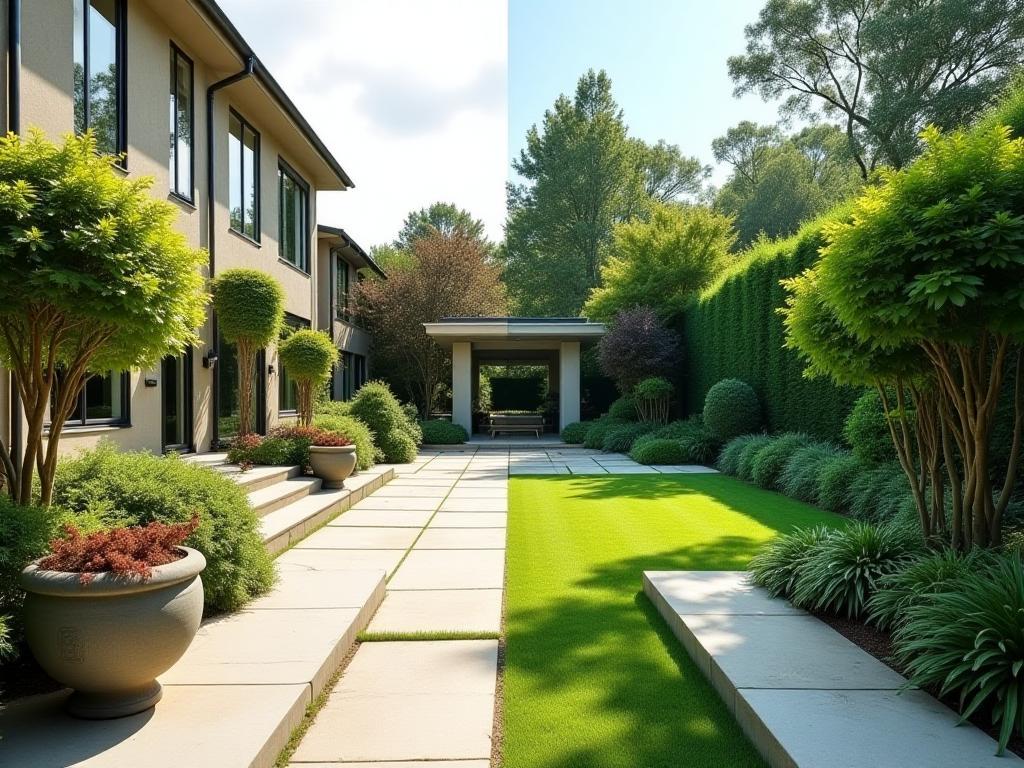 Prima e dopo di un giardino rinnovato