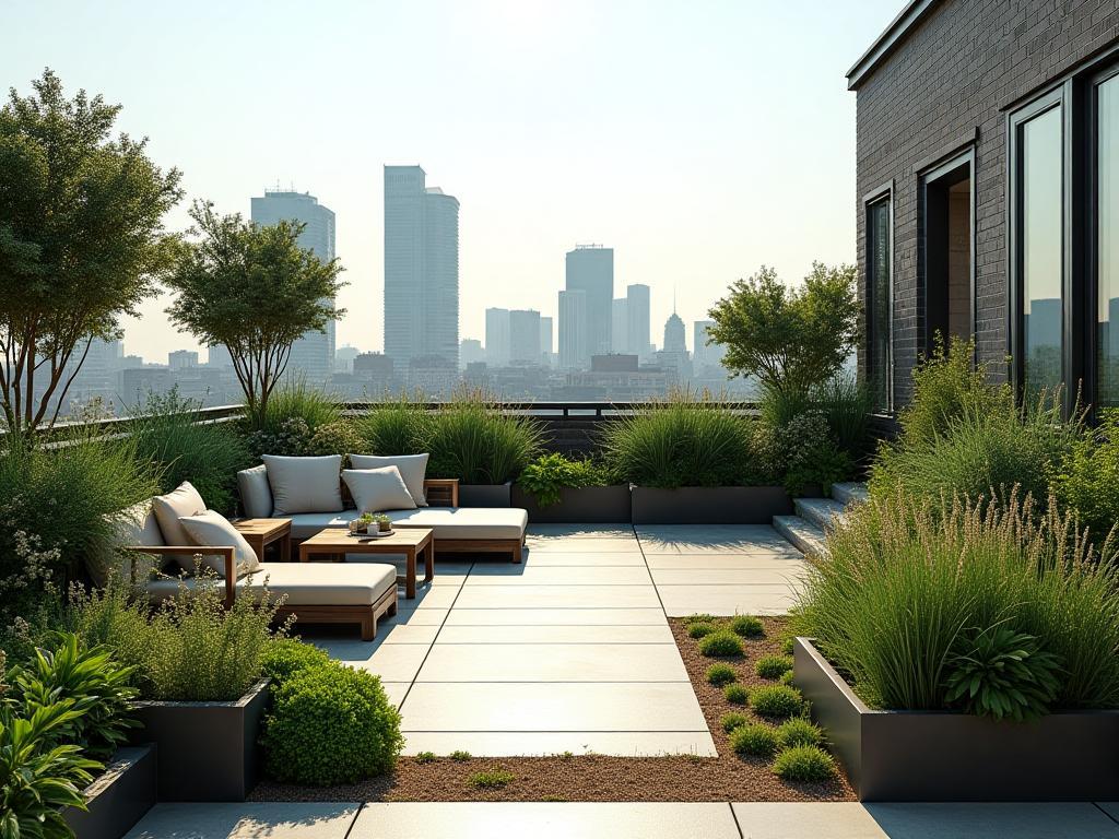 Terrazza urbana con piante aromatiche